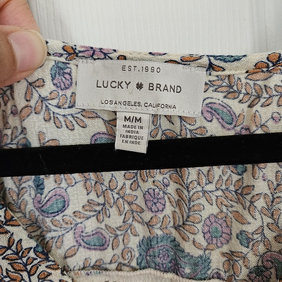 Lucky Brand paisley boho peasant blouse - Picture 5 of 7